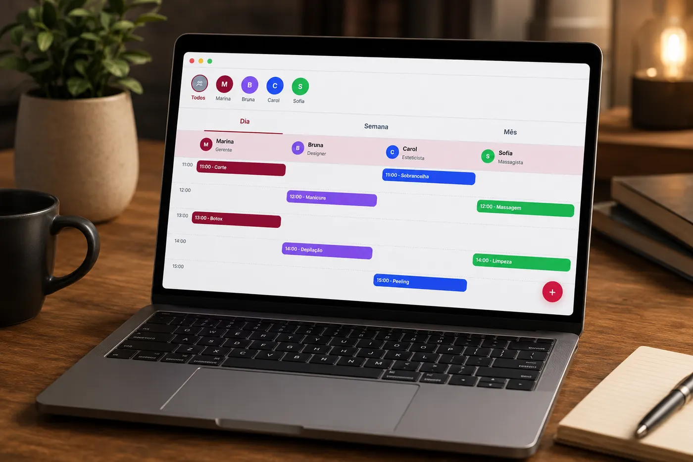 Agenda do UseAgenda aberta em um notebook